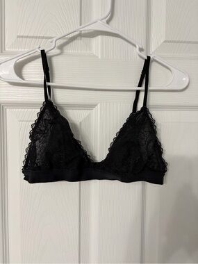 aerie Black Lace Triangle Bralette